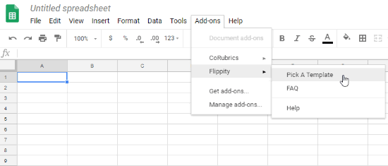 Access Google Sheet add-on