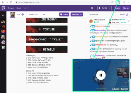 picture in picture on Twitch in Chrome