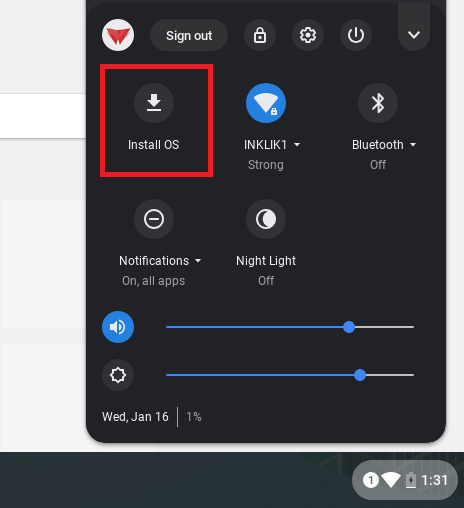 CloudReady OS install option