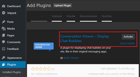 Conversation Viewer on WordPress