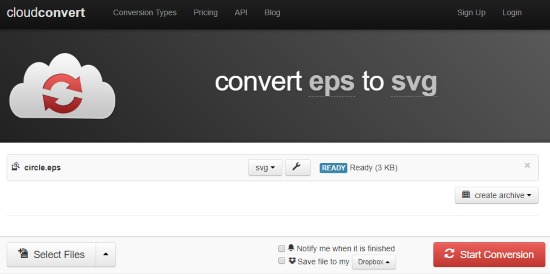 Convert EPS to SVG file