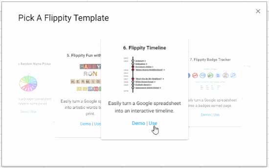 Flippity Timeline Template