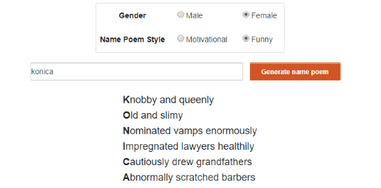 Name Poem Generator