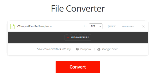 Online CSV to PDF converter