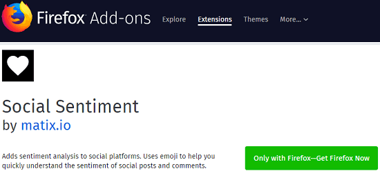 Social Sentiment Firefox Addon
