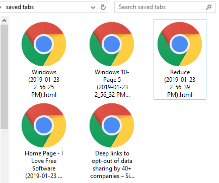 tabs saved as html files