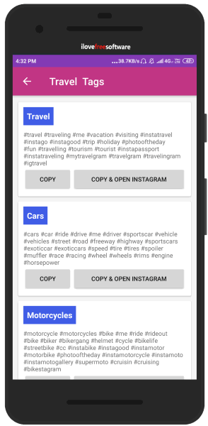 Instagram Hashtag Apps for Android