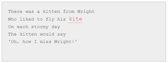 Online Limerick Poem Generator