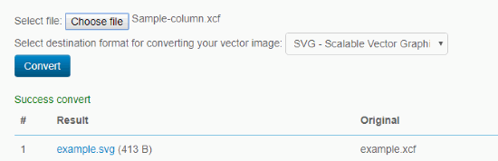 Online XCF to SVG converter