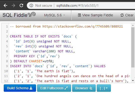 SQL Fiddle