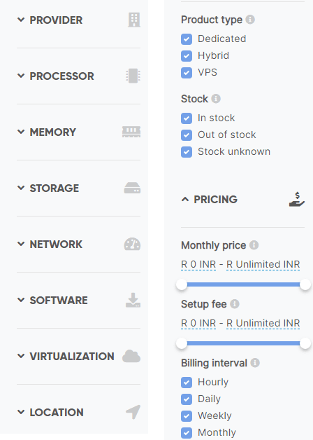 Server Hunter Filters