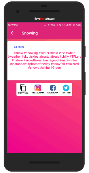 Twitter hashtag generator Android app
