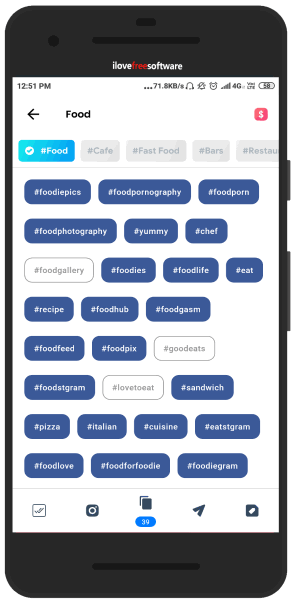 Twitter hashtag generator Android app