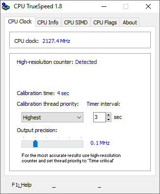 CPU True Speed in action