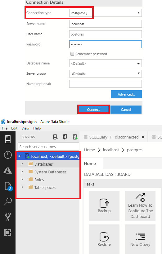 Connect to database Data Studio