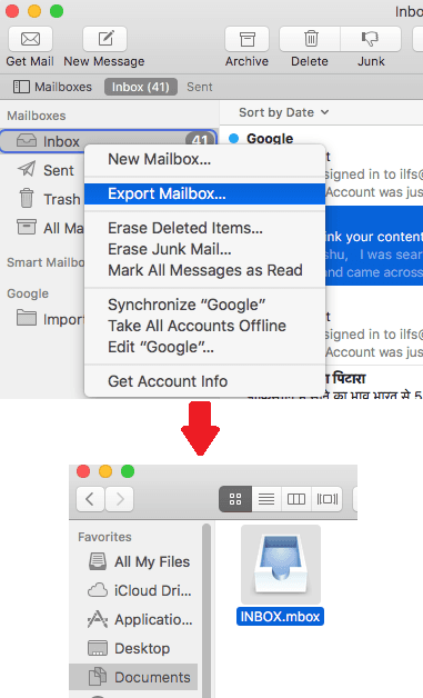 Export Mails from Mail app on MAC