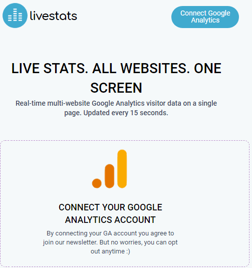 Livestats connect Google Account