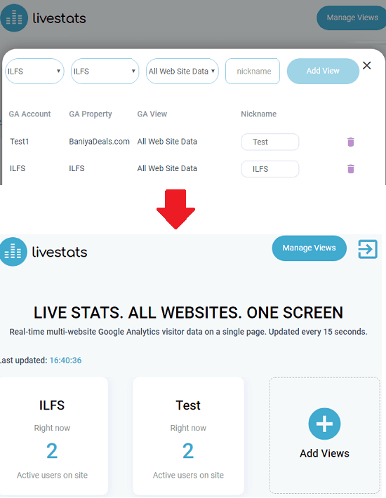 Livestats in action