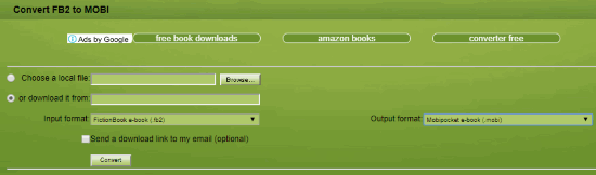 Online FB2 to MOBI converter