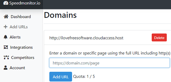 SpeedMonitor add URLs