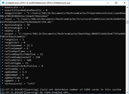 CLI log of operations