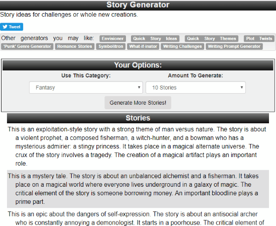 Fantasy plot generator