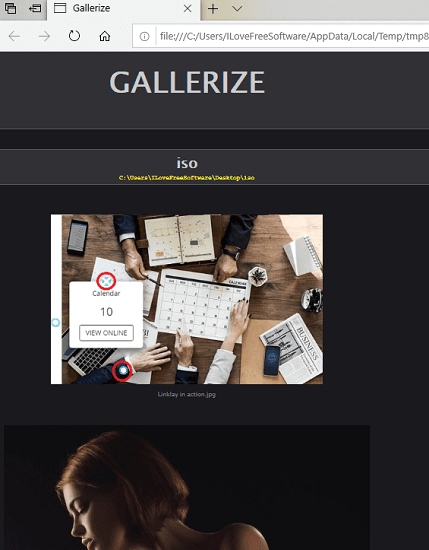 Gallerize in action