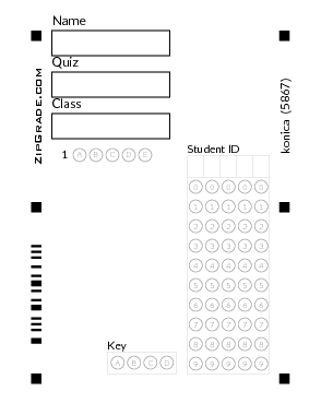 Online bubble sheet generator