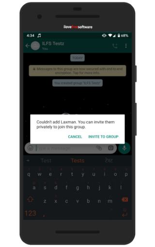 failed to add to whatsapp group
