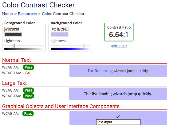 test color contrast for accessibility