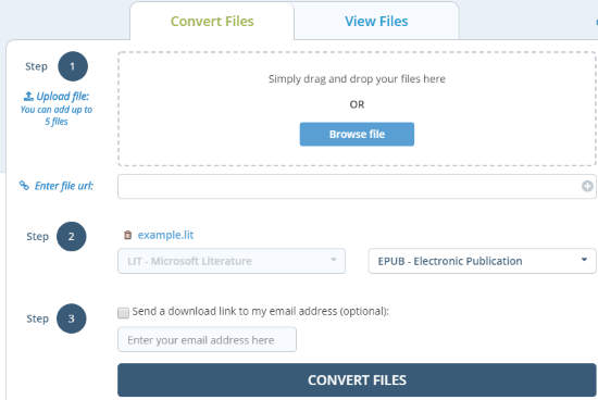 Convert LIT to EPUB Online