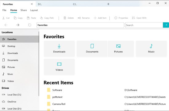 Files UWP- interface