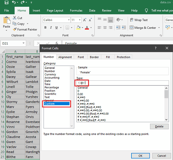 Format Cells Formula