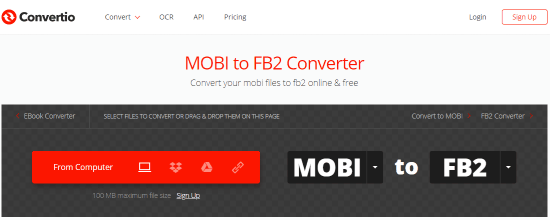 Online MOBI to FB2 Converter