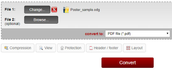 Online ODG to PDF converter