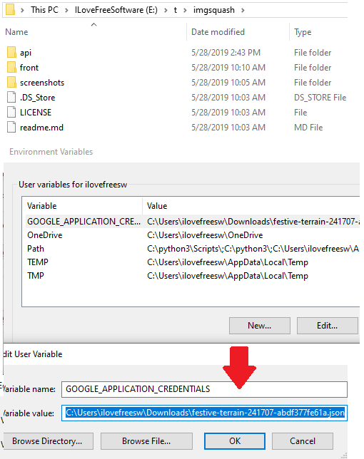 imgsquash structure and env variable