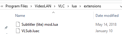 paste extension file to extensions folder of vlc