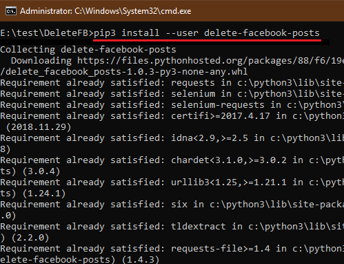pip install delete facebook posts