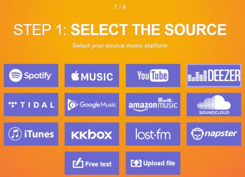 select deezer as source