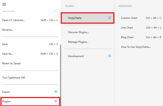 vizzy charts select chart type