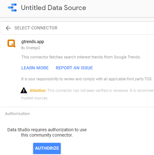 Add gtrends.app connector to Data Studio