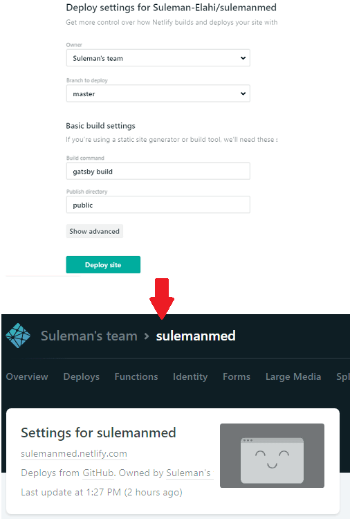 Deploy Settings Netlify