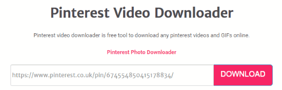 Online Pinterest video downloader