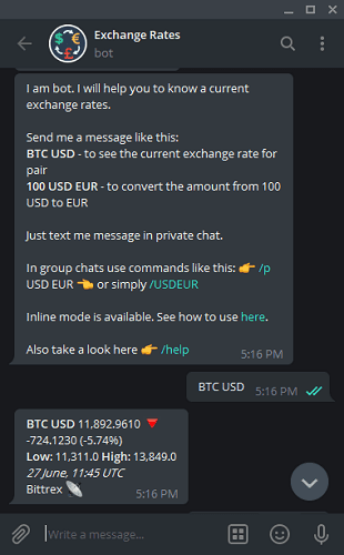 Telegram Exchange Rates Bot