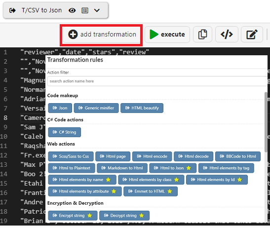 TextTransform add tranformation