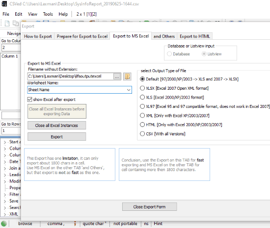 csv to excel converter