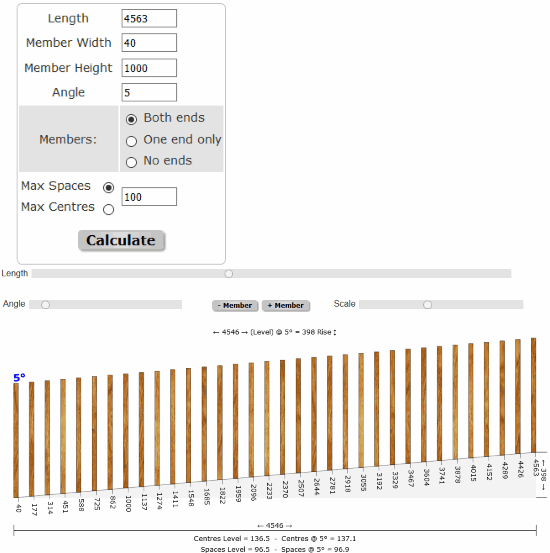 Blocklayer.com baluster calculator