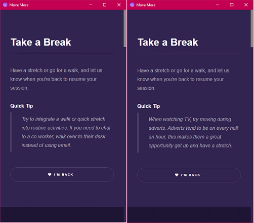 Break Reminder App for Desktop to Improve Sitting Habits