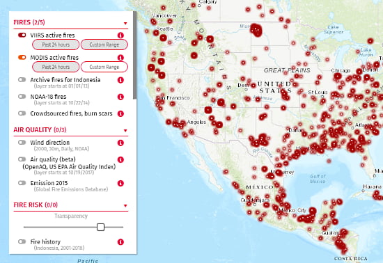 Free Interactive Wildfire Map to View Global Fire Statistics - 01