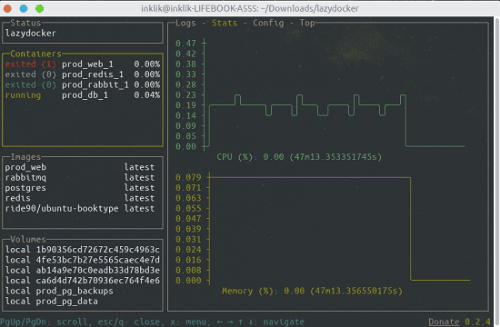 Free UI for Docker and docker-compose Lazydocker